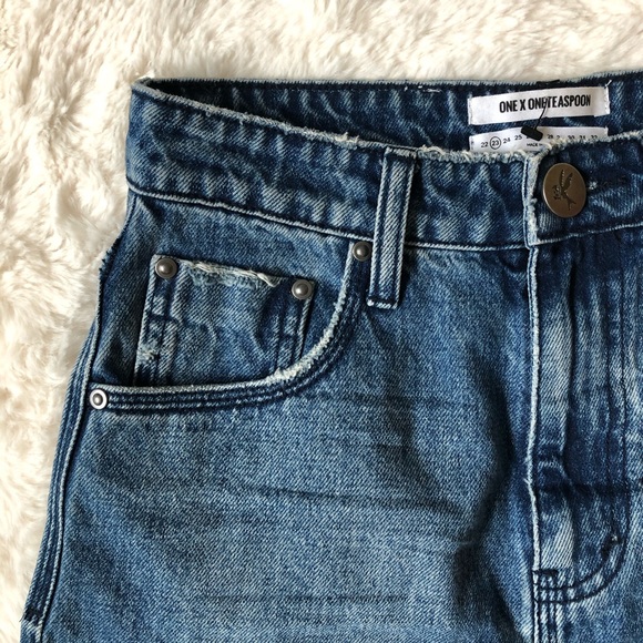 One Teaspoon High Waisted Bandits Denim Shorts - Picture 4 of 12